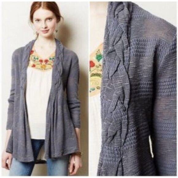 Anthropologie Sweaters - One‎ September Anthropologie Cardigan Blue Knit Womens Size S Work Office Casual